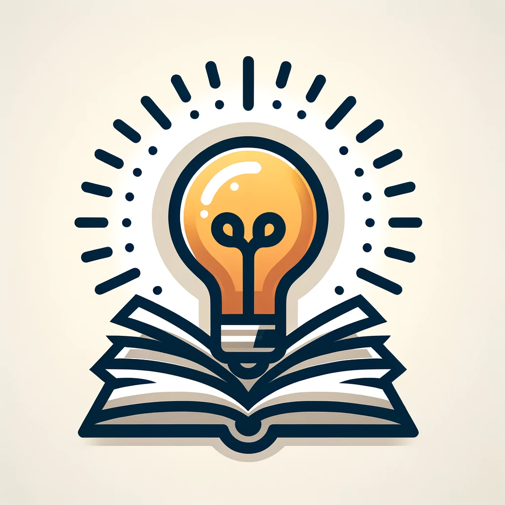 Icon Idea An open book with a lightbulb, representing valuable knowledge and insights.